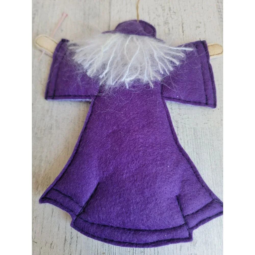 Unique‎ vintage fell purple wizard magic ornament Xmas
